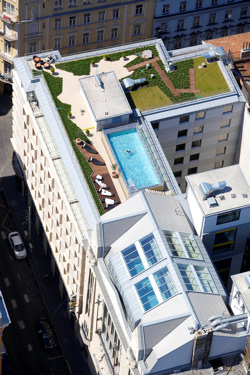 Take a refreshing dip in the rooftop pool